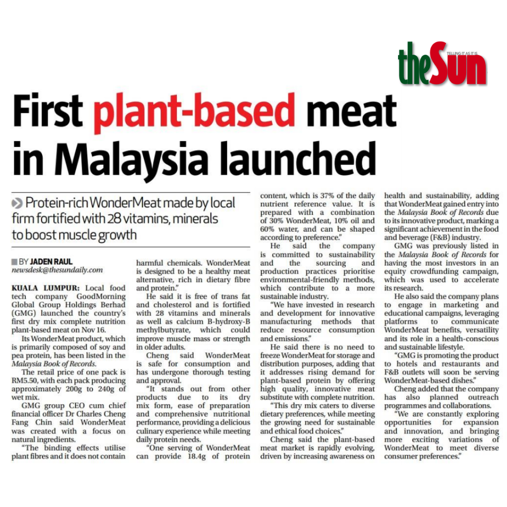 First Plant-Based Meat In Malaysia Launched